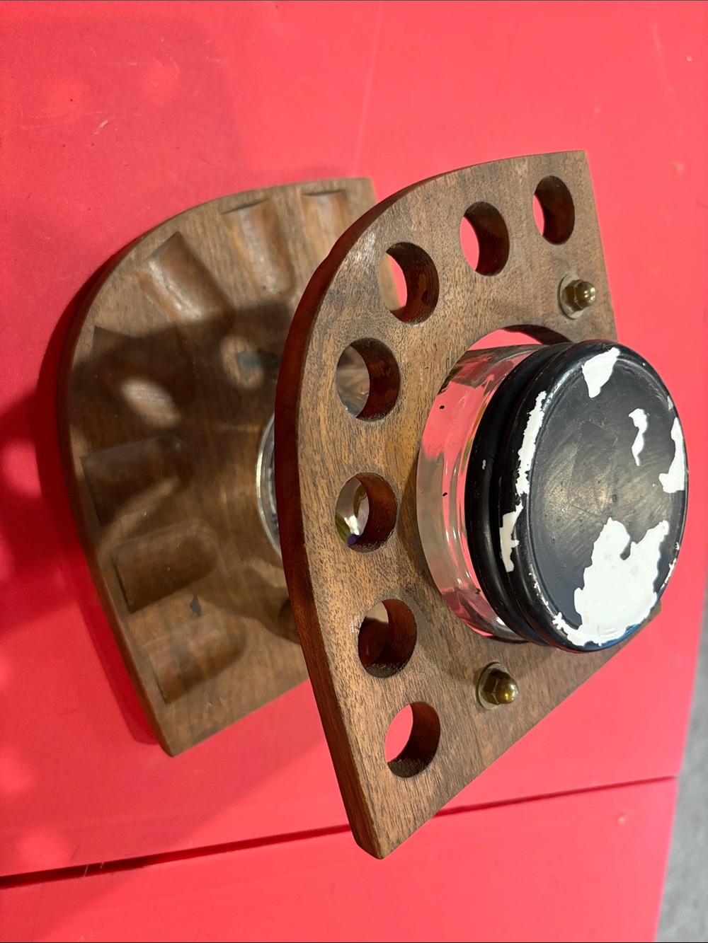 Wooden vintage cigar humidor.
